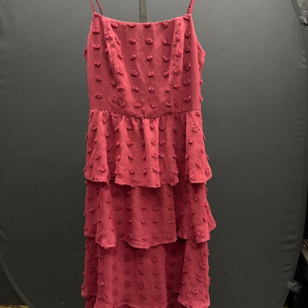 Mi Ami Maroon Dot Midi Dress